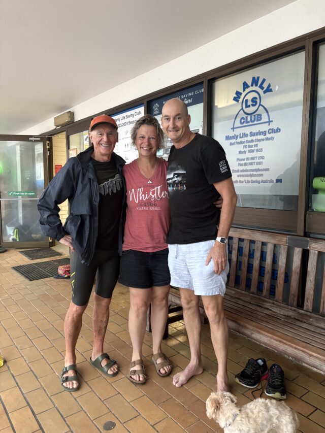 Jules with Mark and Craig who have fond memories of swimming with Jules and Michael back in 2012 and swam with the whale together.